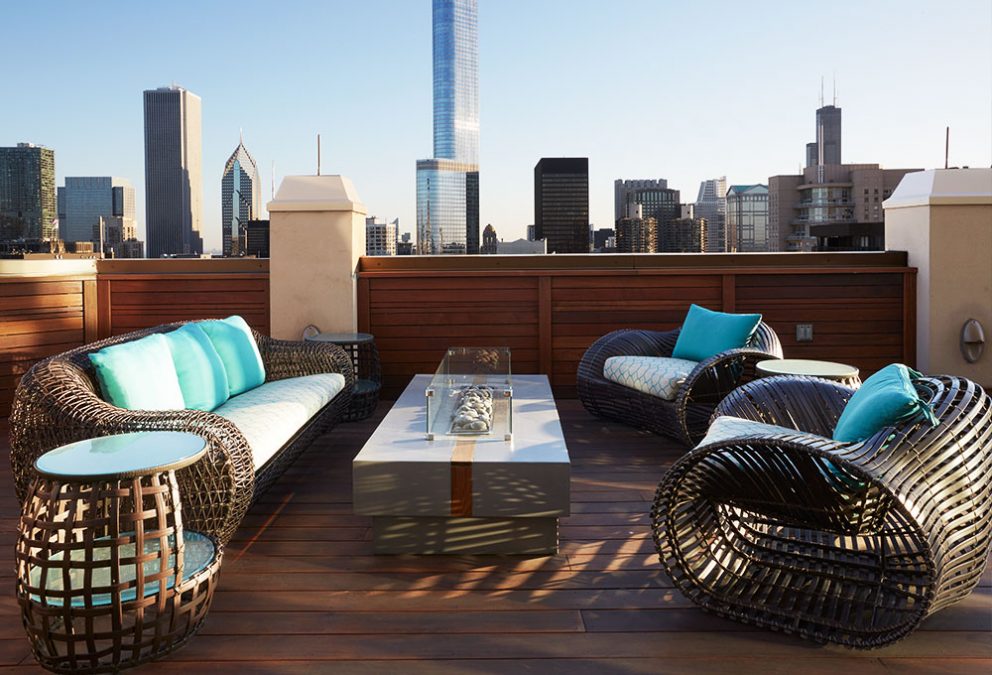 Rooftop Deck in Lincoln Park Penthouse by Chicago Roof Deck + Garden
