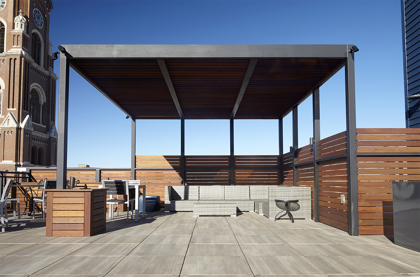 Steel Shade Structure Chicago Roof Deck Garden