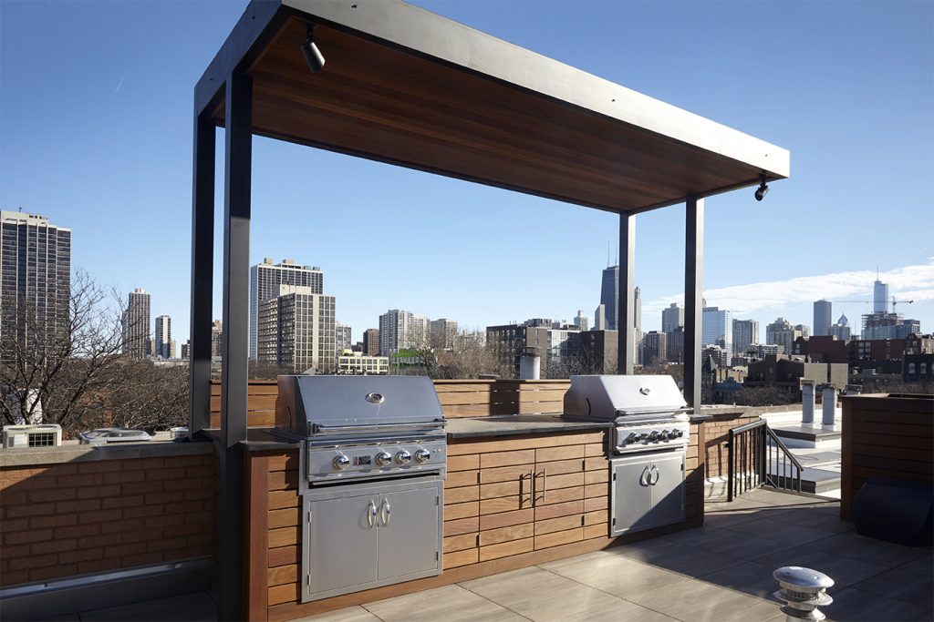 Steel Shade Structure - Chicago Roof Deck + Garden