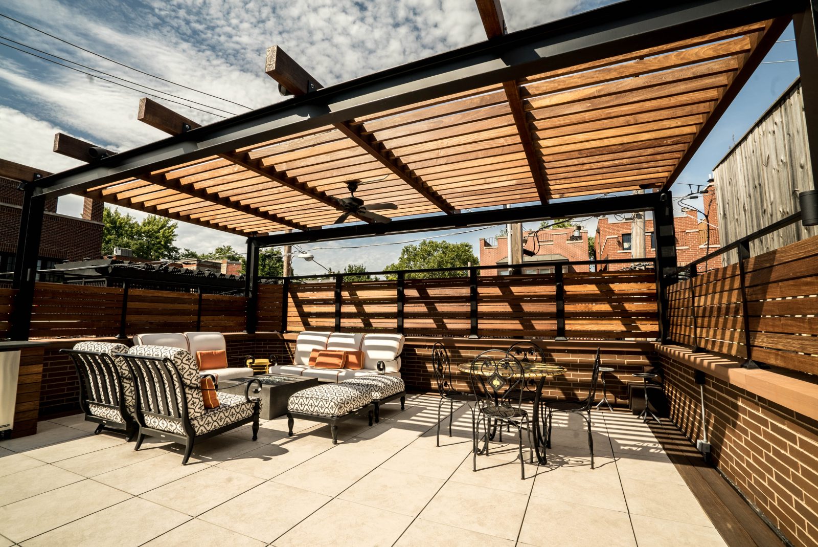 Steel Shade Structure - Chicago Roof Deck + Garden