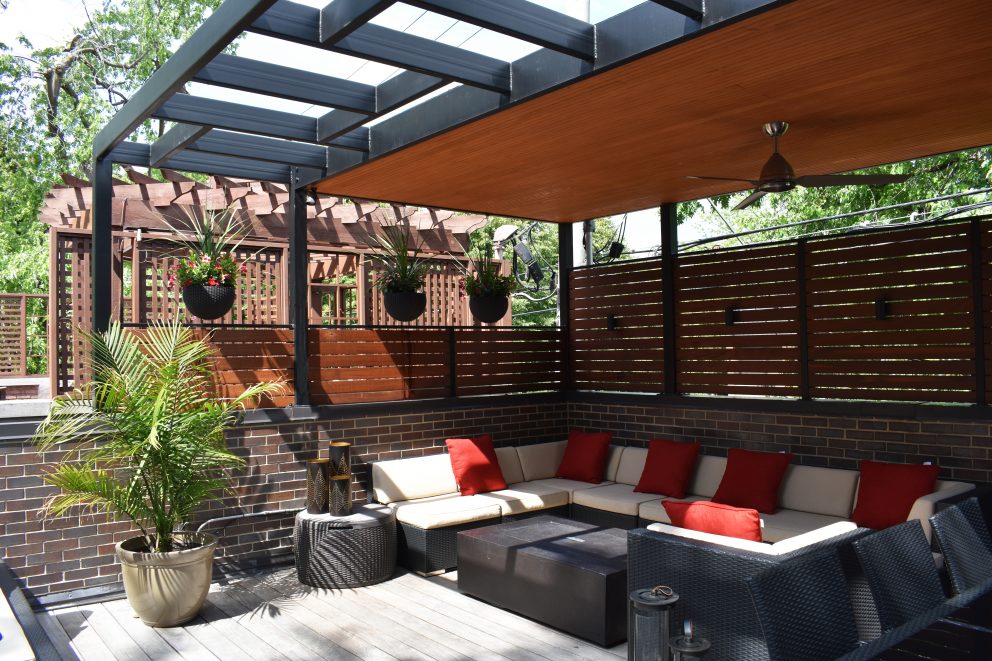 Steel Shade Structure - Chicago Roof Deck + Garden