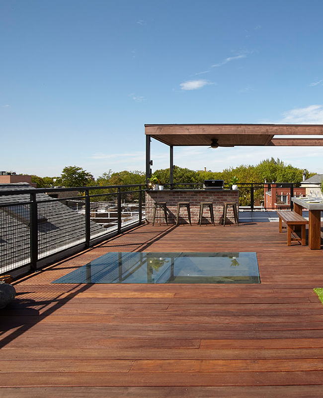 Iron & Ipe Garage Roof Deck Projects Chicago Roof Deck + Garden