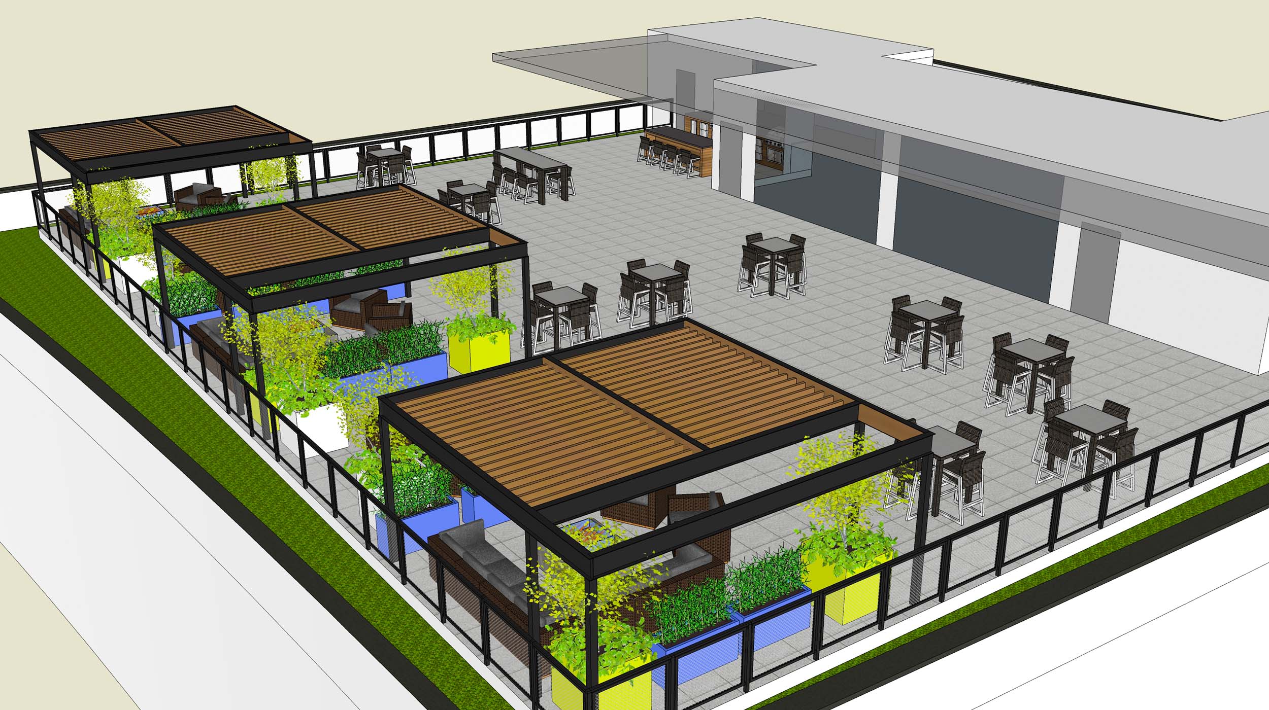 Chicago Roof Deck Schematics 3D Rendering