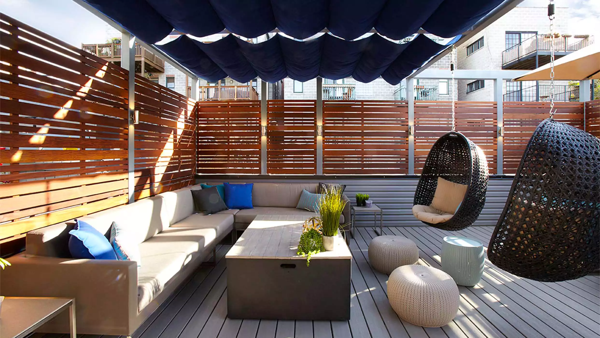 Chicago Roof Deck Projects Retractable Shade with Privacy Photo 1