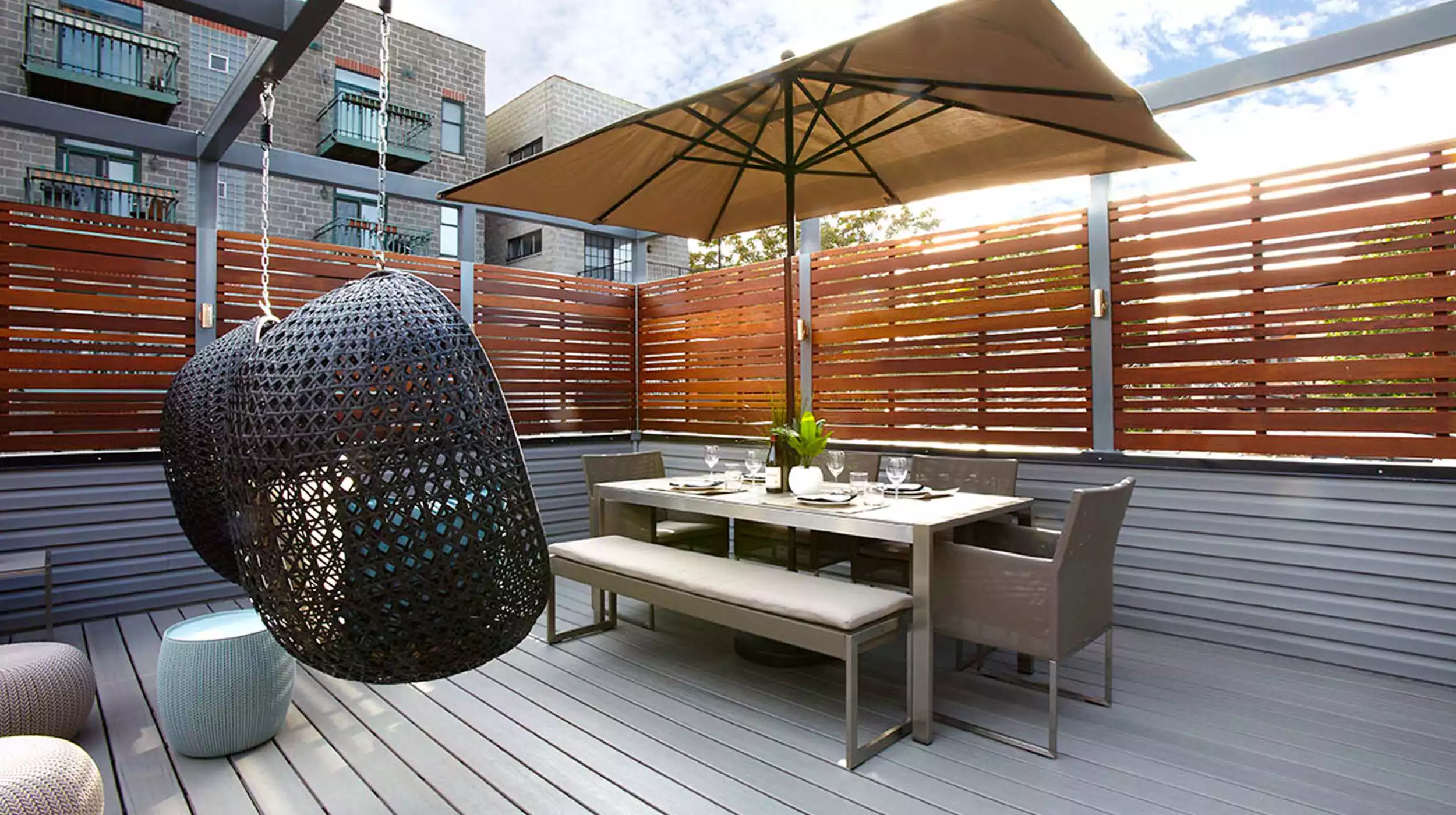 Chicago Roof Deck Projects Retractable Shade with Privacy Photo 2