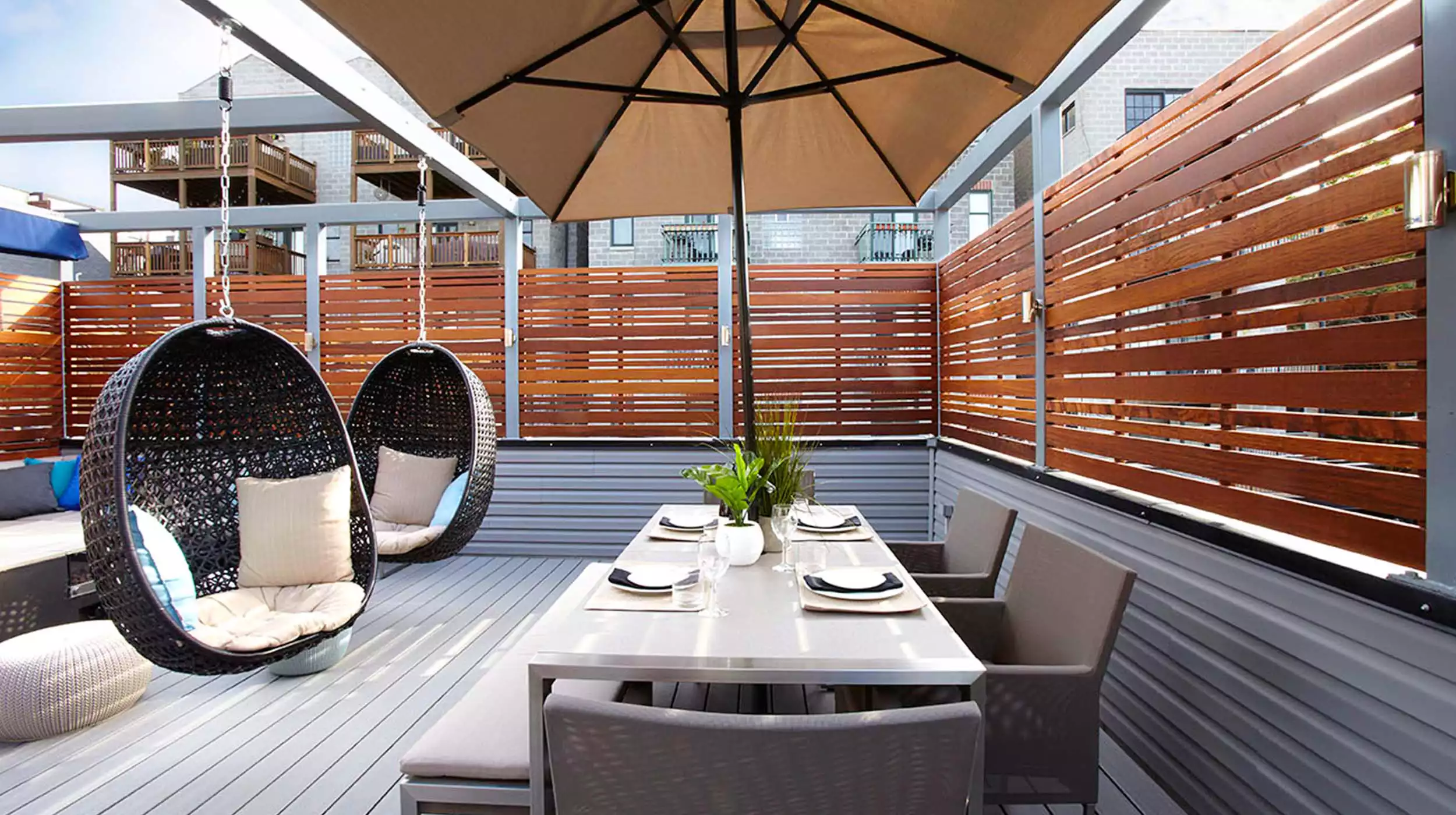 Chicago Roof Deck Projects Retractable Shade with Privacy Photo 5