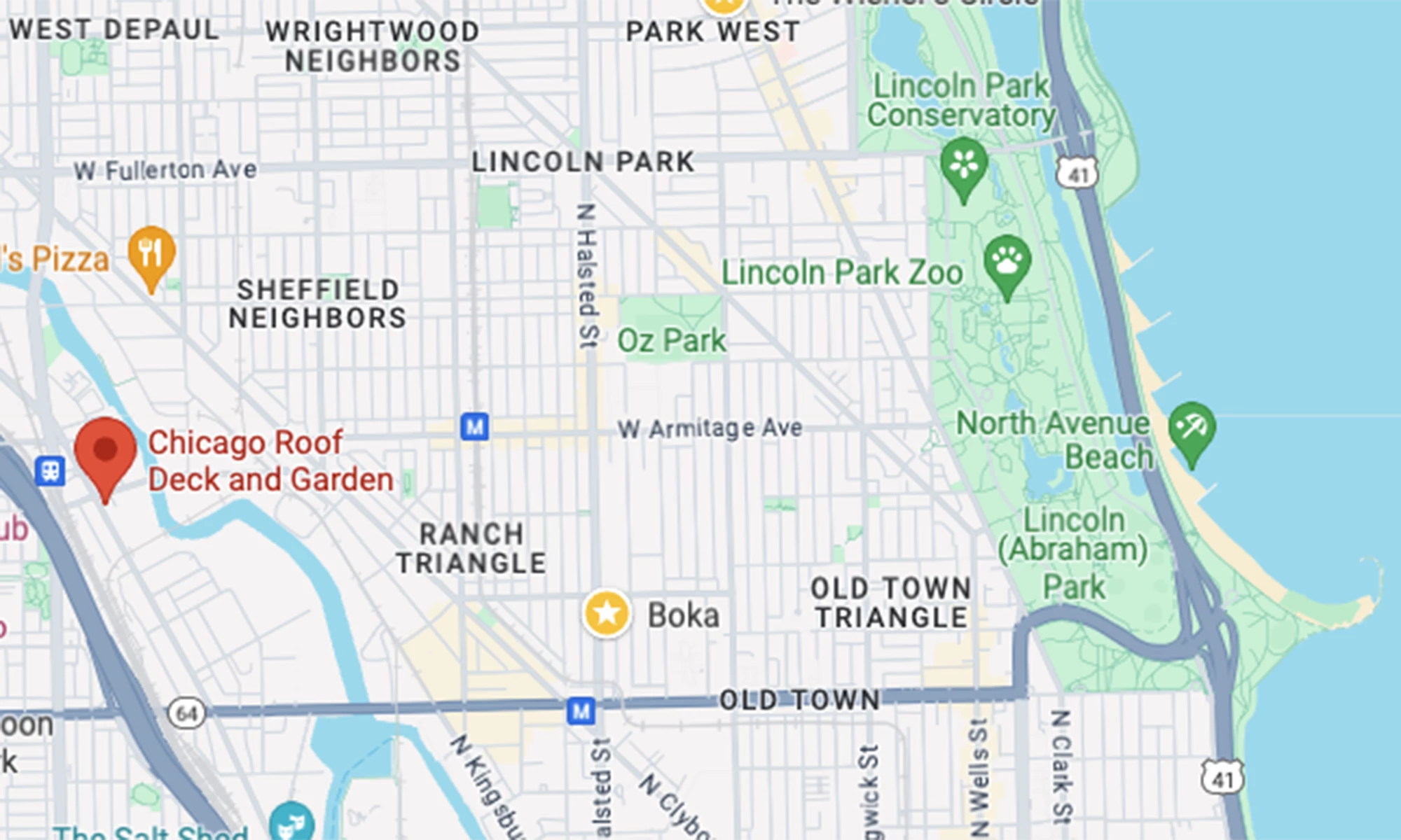 Chicago Roof Deck and Garden Map