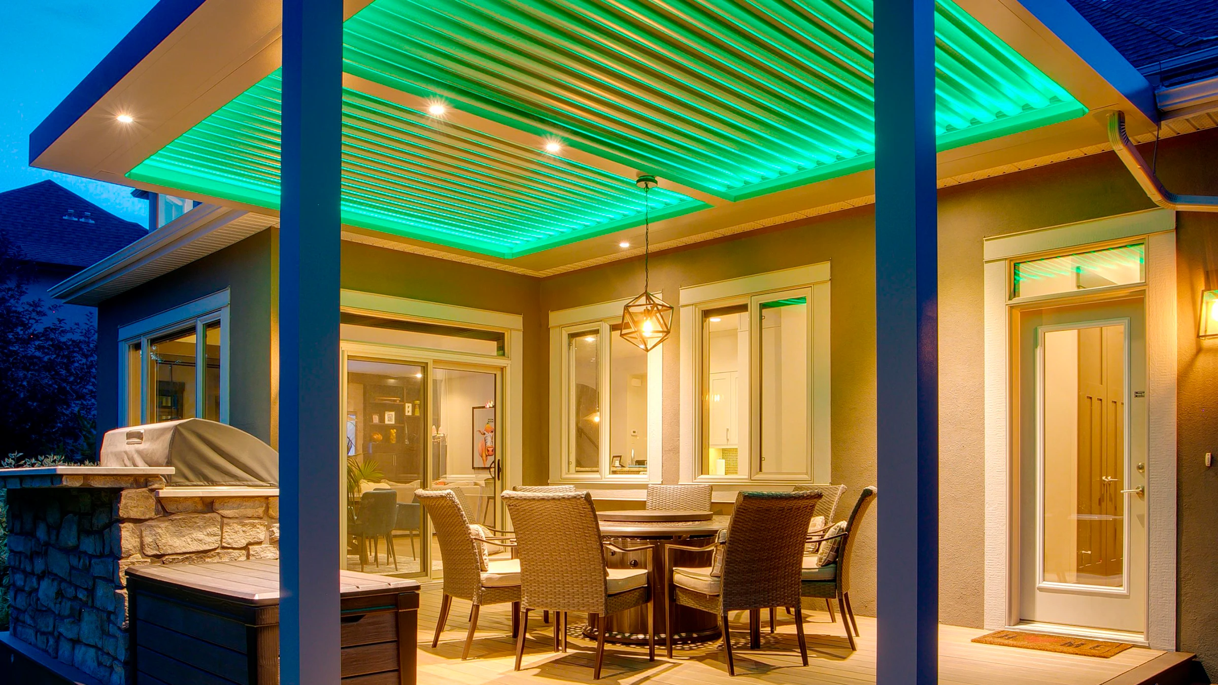 Chicago Roof Deck Pergola Interior LED lights Photo 1