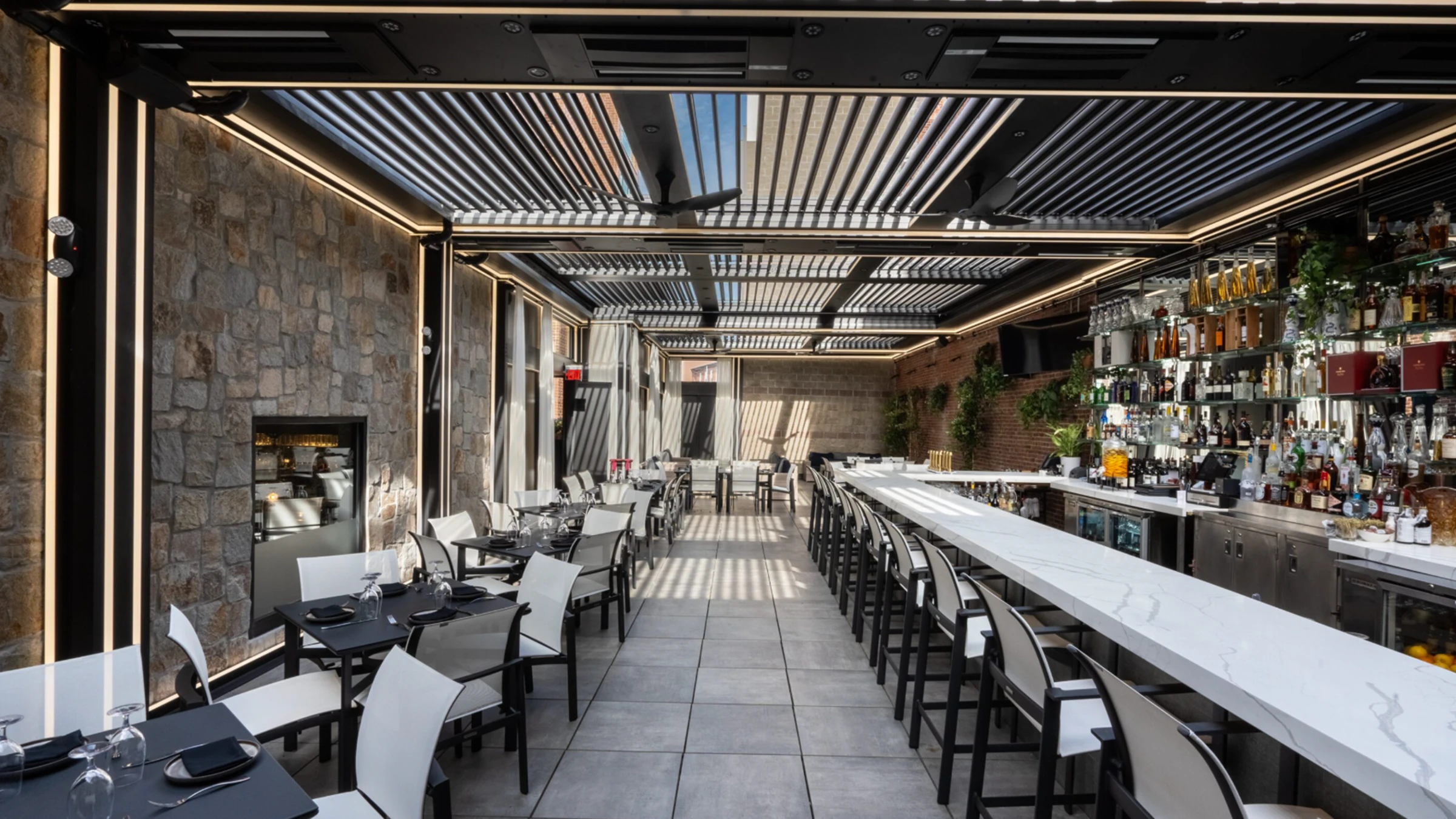 Chicago Roof Deck Pergola Interior LED lights Photo 4