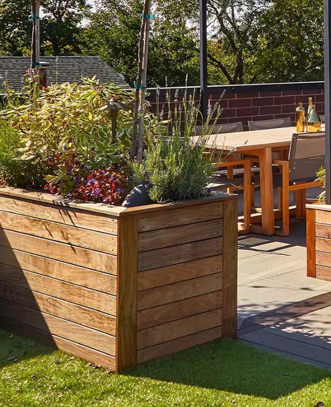 Chicago Roof Deck Team Cedar planters 