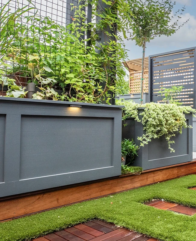 Chicago Roof Deck Team Hardie board planters 