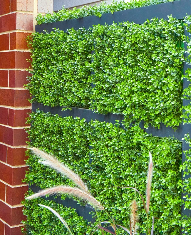 Chicago Roof Deck Team Faux greenery panels 